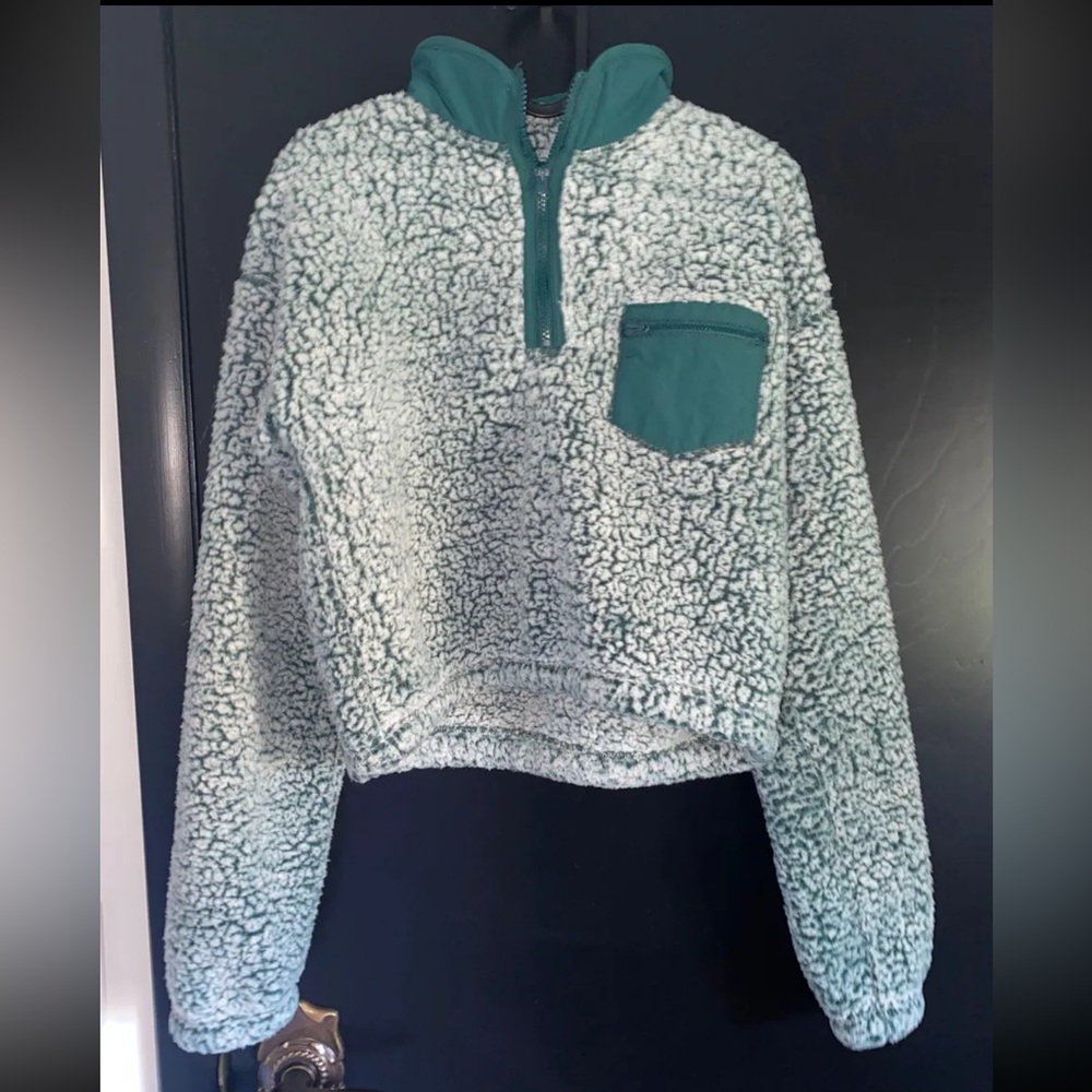 PacSun La Hearts Sherpa Colorblock Quarter Zip